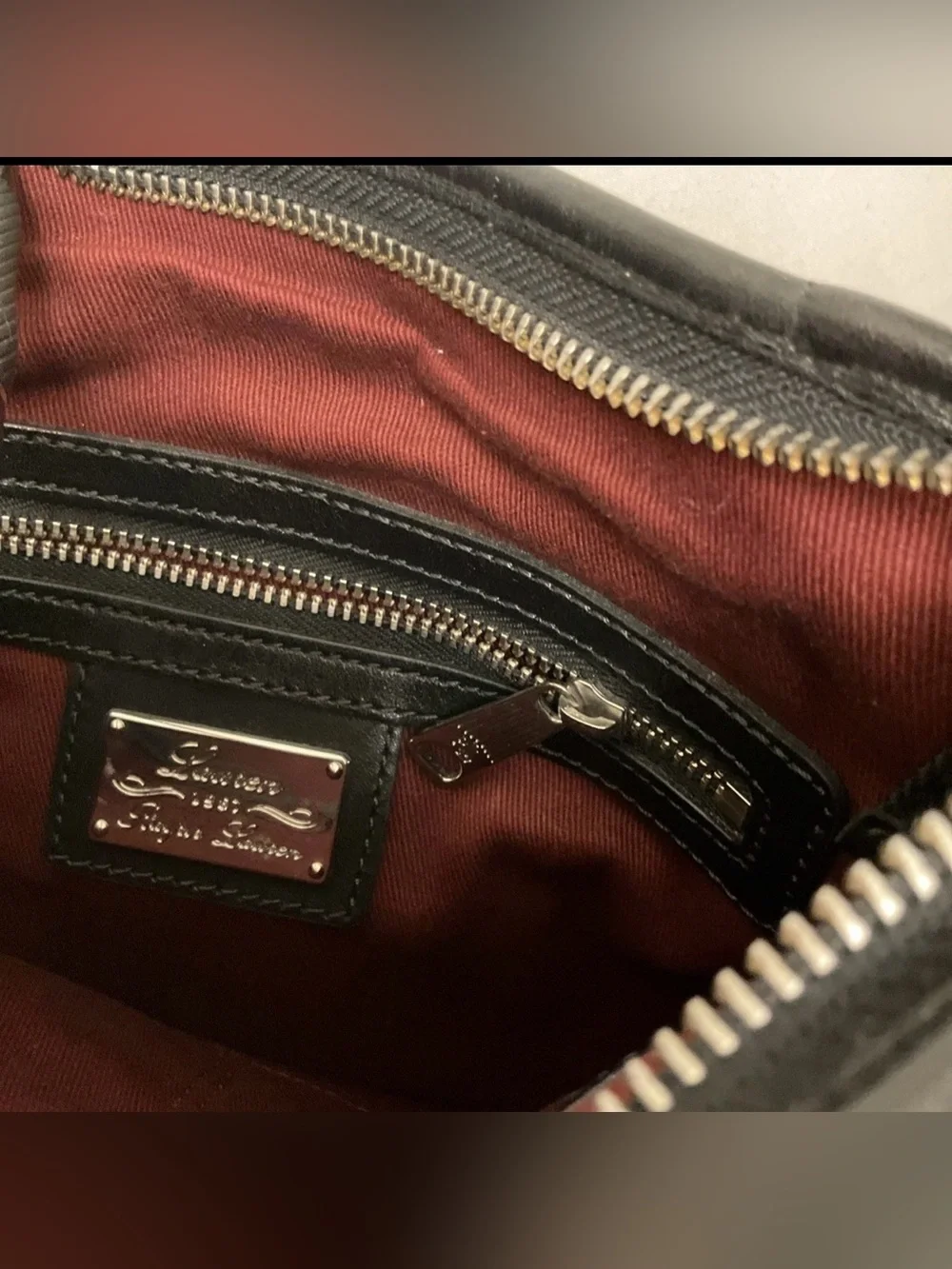 Ralph Lauren Black Crossbody Zipper Closure Outside Pockets Front And Back
